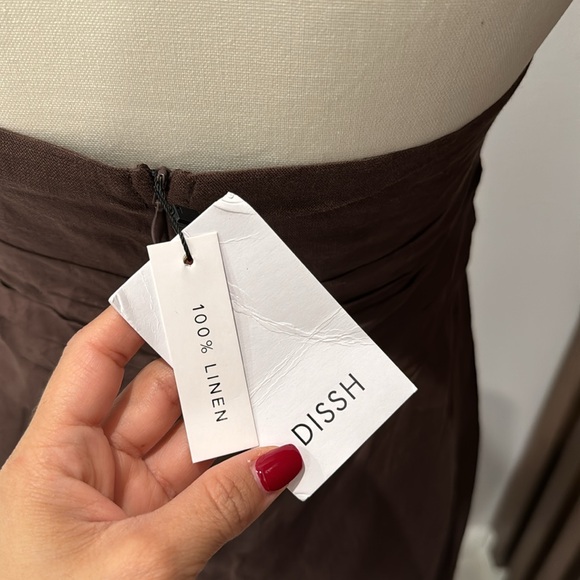 NWT 🏷️ DISSH harrier dark chocolate linen maxi dress US 6 size - Picture 10 of 13